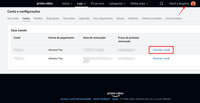 Quem tem assinatura do Paramount+ dentro do Prime Video, deve realizar o processo de cancelamento no streaming da Amazon (Imagem: Captura de tela/Fabrício Calixto/Canaltech)