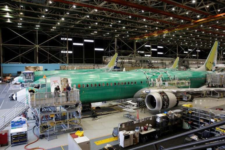 Construção do novo 737 MAX-9 da Boeing em instalações de produção em Washington.
13/02/2017
REUTERS/Jason Redmond