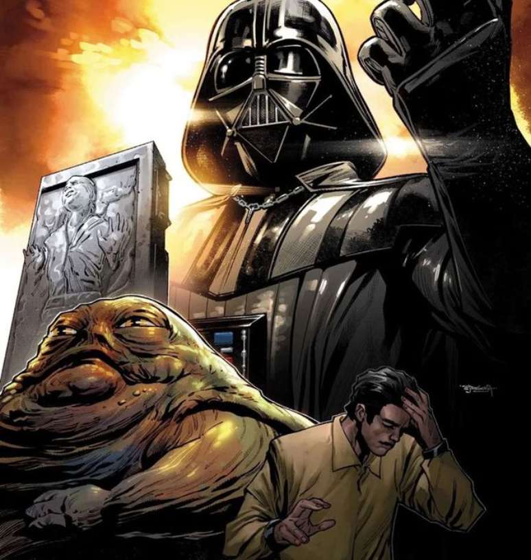 O Julgamento de Lando Calrissian terá a participação de Darth Vader (Imagem: Reprodução/Marvel Comics)