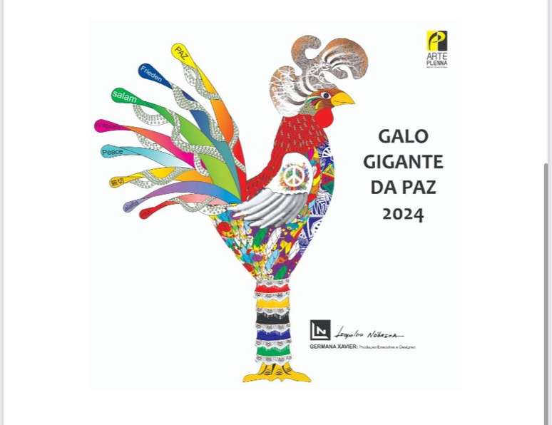 'Galo Gigante da Paz' é tema da escultura do Galo da Madrugada 2024