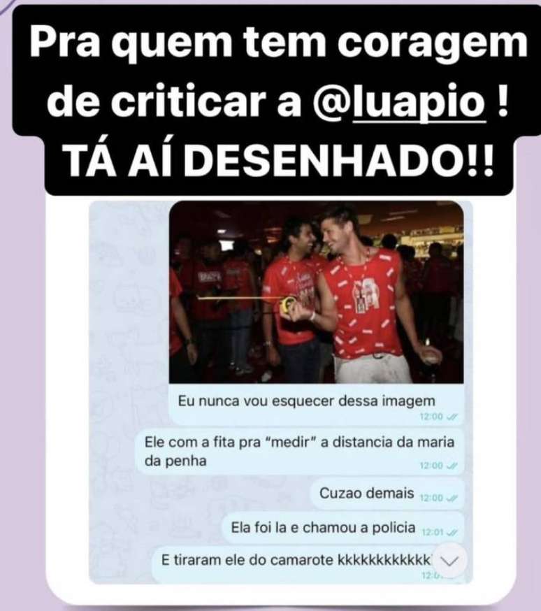 Luana Piovani compartilha crítica de seguidora a Dado Dolabella: em 2008, o ator zombou de medida protetiva acionada pela atriz usando uma fita métrica