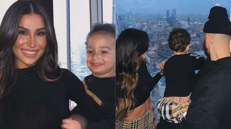 Bianca Andrade e Fred Bruno com o filho, Cris