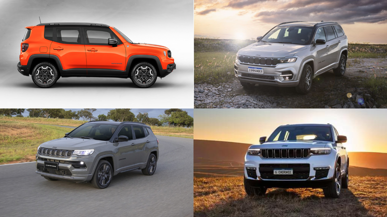 Jeep tem uma linha completa de SUVs 4x4 com Renegade, Commander, Compass e Grand Cherokee