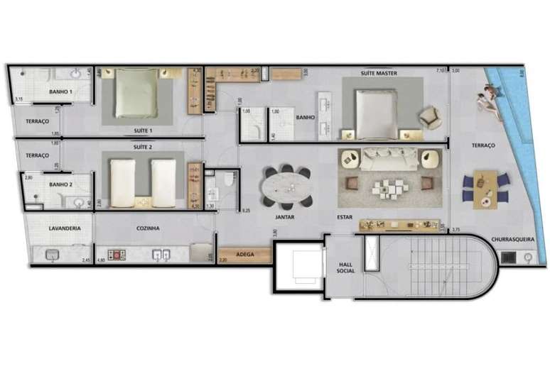 Os imóveis têm tamanhos que variam entre 160m² a 335m² e contam com 3 ou 4 suítes.