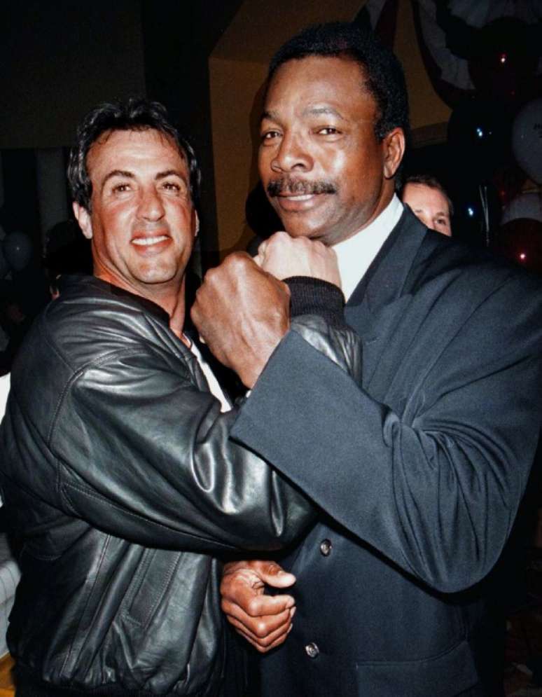 Silvester Stallone e Carl Weathers em foto de arquivo
REUTERS