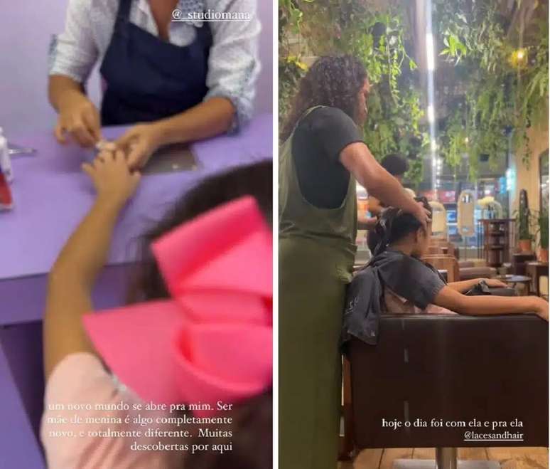 Aline Wirley leva a filha para sal&atilde;o - Reprodu&ccedil;&atilde;o/Instagram