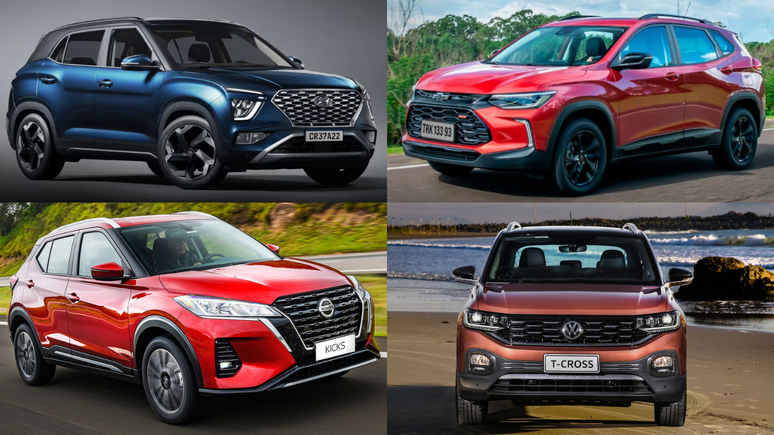 Hyundai Creta, Chevrolet Tracker, Nissan Kicks e Volkswagen T-Cross