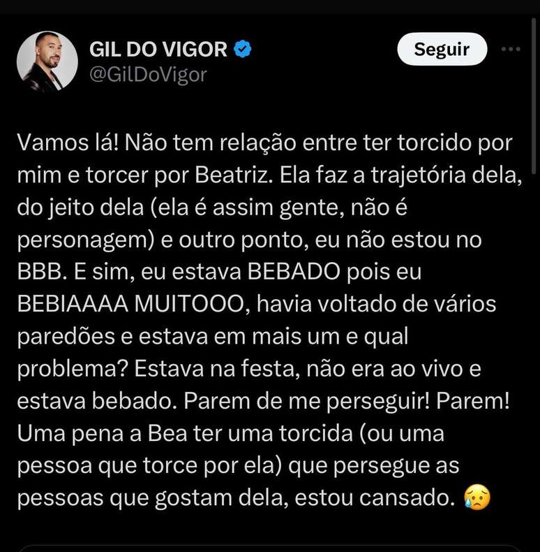 Gil do Vigor denies comparisons with Beatriz, from 'BBB 24' - Gil do Vigor denies comparisons with Beatriz, from 'BBB 24' -
