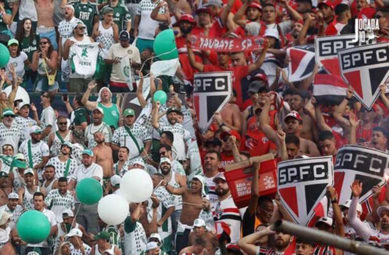 Fotos: Cesar Greco/Palmeiras / Rubens Chiri/saopaulofc.net - Legenda: Supercopa terá torcida dividida em um clássico paulista pela primeira vez desde 2016