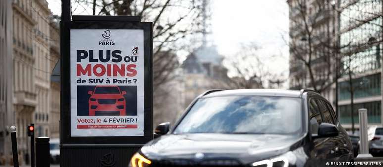Referendo é direto: "Você quer mais SUVs nas ruas de Paris, ou menos?"