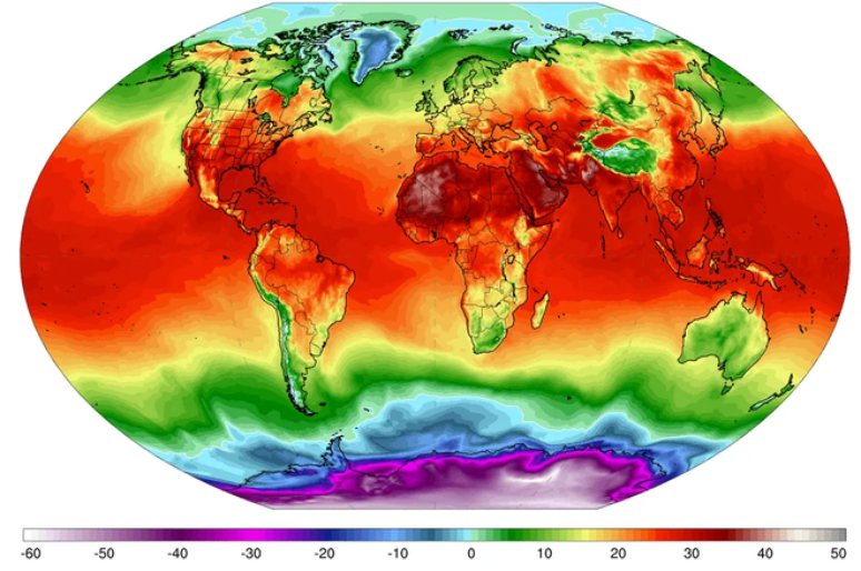 Calculamos o aumento de temperatura a partir dos níveis pré-industriais para descobrir o quanto emissões humanas impactaram no clima (Imagem: Climate Reanalyzer)