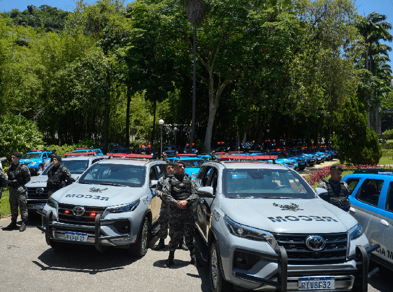 Frota de viaturas da Polícia Militar do Estado do Rio de Janeiro (PMERJ).