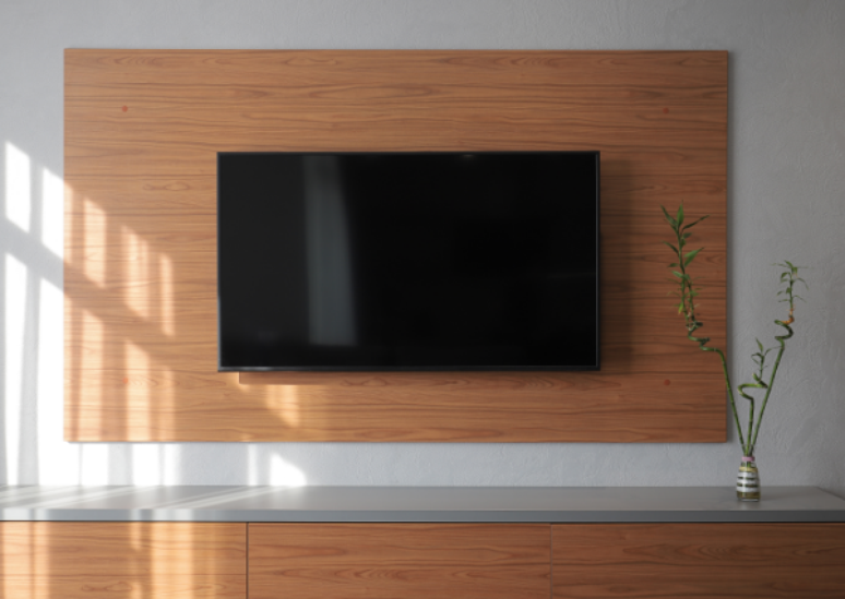 1. Painel para TV: escolha modelos que destacam a decoração, mantendo a harmonia de cores e detalhes – Foto: Shutterstock