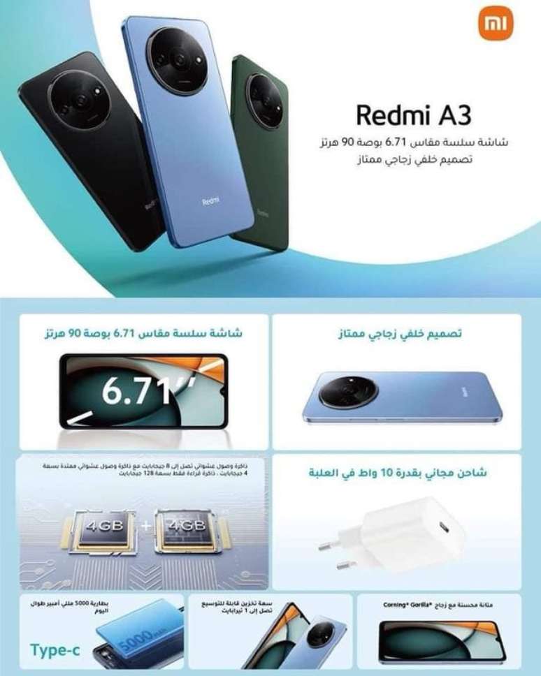 Promotional materials had already previously been leaked for the Redmi A3 which indicated the presence of features such as a 90 Hz HD+ screen, 5,000 mAh battery and Android 13 (Go Edition) (Image: Xiaomi Africa) Promotional materials had already previously been leaked for the Redmi A3 which indicated the presence of features such as a 90 Hz HD+ screen, 5,000 mAh battery and Android 13 (Go Edition) (Image: Xiaomi Africa)
