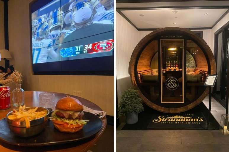 Hamburgão com vitória dos 49ers e 'barril' onde acontecem as degustações de whiskey