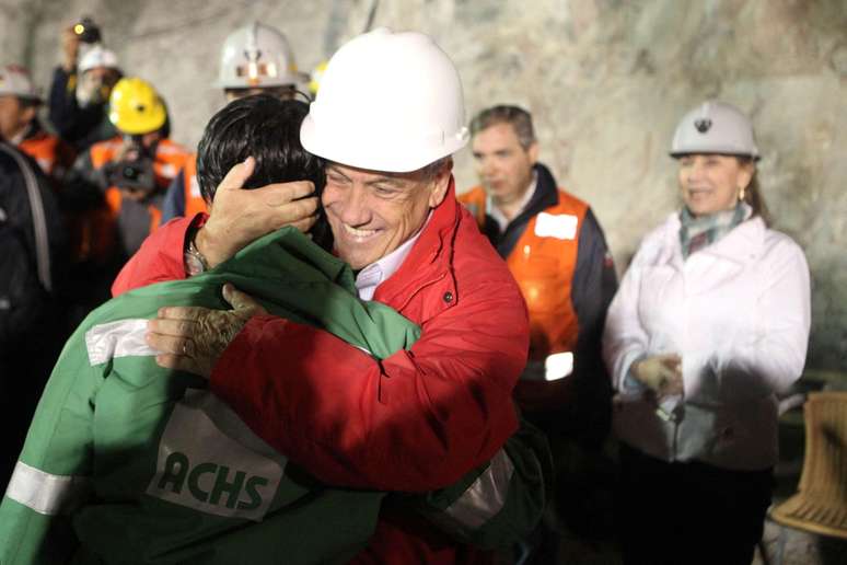 Piñera no resgate dos mineiros, um dos pontos altos do seu governo