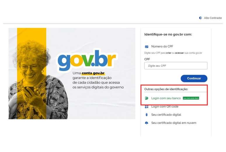 Use as informações do Internet Banking para obter conta no Gov.br (Imagem: Captura de tela/André Magalhães/Canaltech)