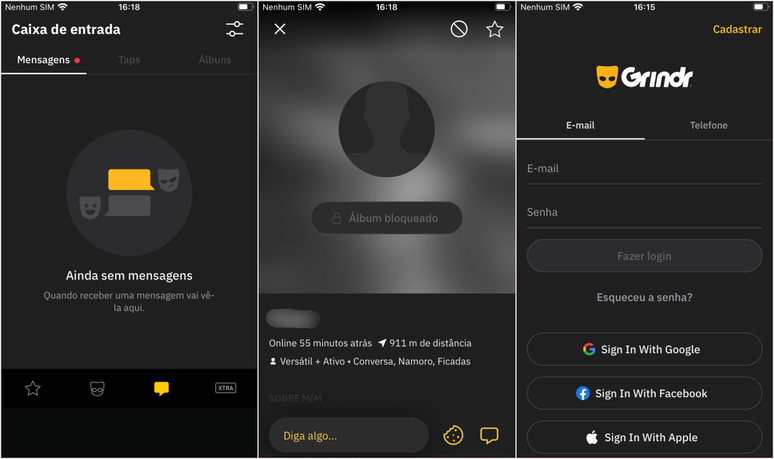 Grindr is a popular option for gay, bisexual or queer people looking for men (Image: Reproduction/Fabrício Calixto)