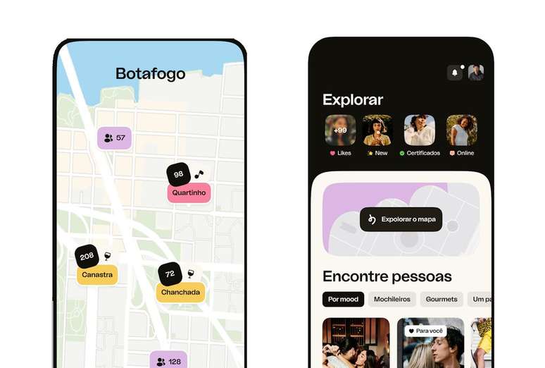 Happn shows people who were in the same place as you (Image: Disclosure/Happn)