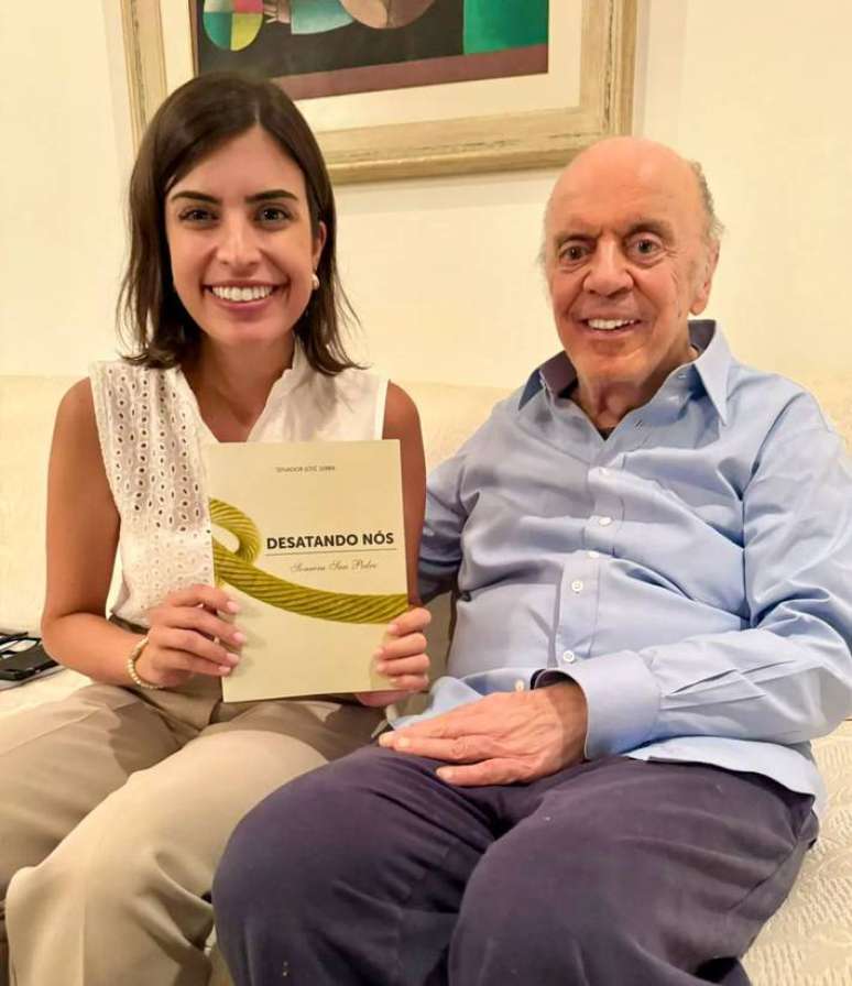'Foi muito inspirador conversar com o ex-governador e prefeito de São Paulo, José Serra', escreveu Tabata Amaral na legenda da publicação