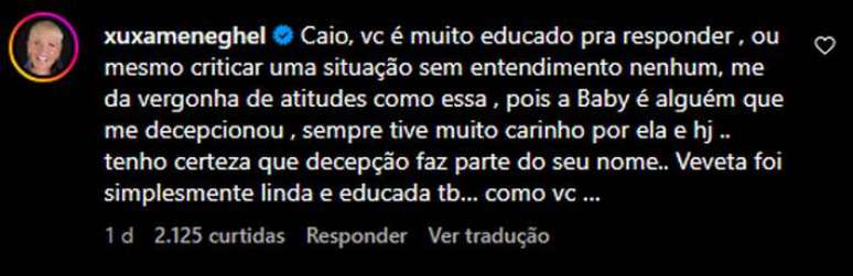 Xuxa cita 'decepção' ao comentar discurso de Baby do Brasil sobre apocalipse em bloco ao lado de Ivete Sangalo em Salvador.