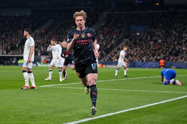 De Bruyne comemorando o primeiro gol do City – 