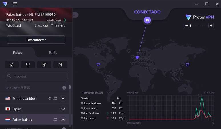 ProtonVPN tem uma das melhores soluções gratuitas (Imagem: Reprodução/ProtonVPN)