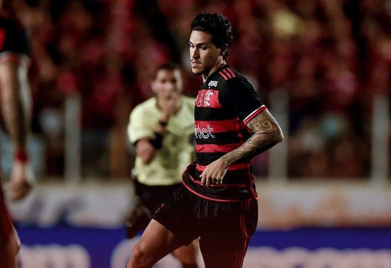 Pedro responsável pelos três do Flamengo contra o Bangu Divulgação / Flamengo