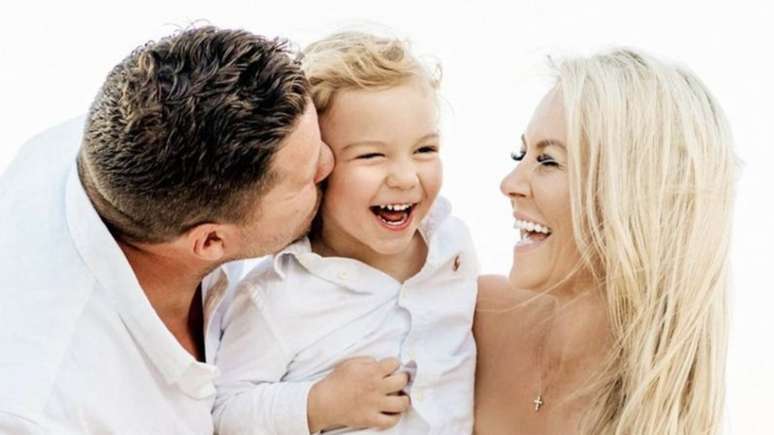 Laura Meritt Walke, marido e filho