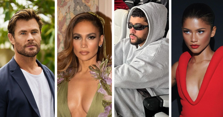 Fotos: Instagram chrishemsworth, jlo, badbunnypr, zendaya