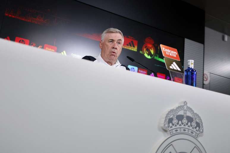 Carlo Ancelotti, técnico do Real Madrid, em coletiva de imprensa 
