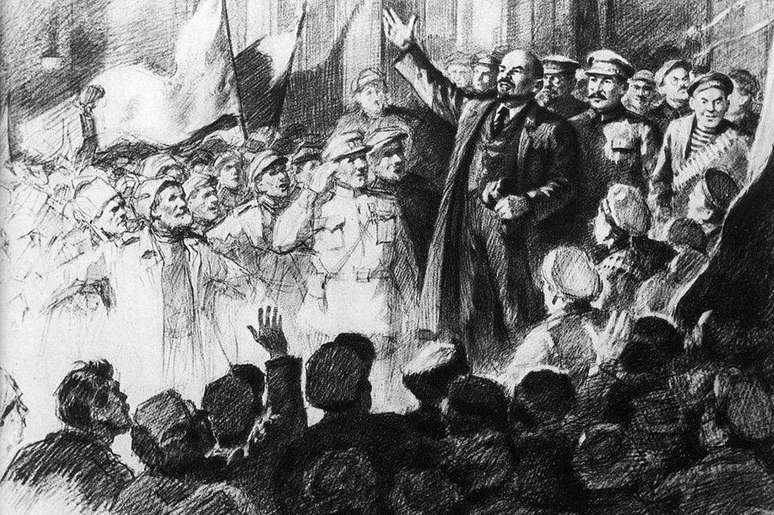 Entre outras coisas, L&ecirc;nin tamb&eacute;m &eacute; lembrado por seu status de grande orador de massas