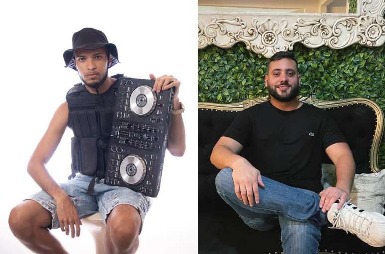 DJs Aléx Matos Adriano (à direita) e  Lorran Oliveira dos Santos foram mortos a tiros