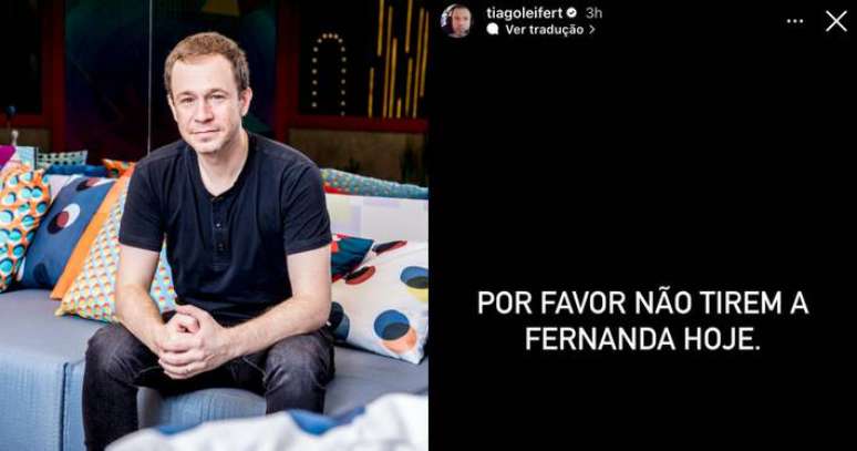 Tiago Leifert declares support for participant competing on the BBB 24 wall;  know who you are
