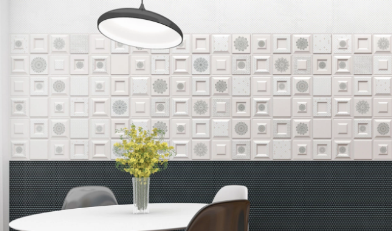 20. Cerâmica para cozinha: Alborg WINTER é um azulejo com relevo perfeito para painéis decorados – Foto: Ceusa