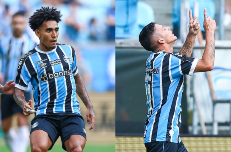 Lucas Uebel/Gremio FBPA - Legenda: O volante Du Queiroz atuou pela primeira vez com a camisa do Grêmio, na goleada sobre o Santa Cruz, por 45 minutos