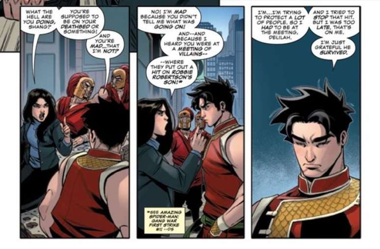 A própria namorada de Shang-Chi já havia notado sua inclinação vilanesca (Imagem: Reprodução/Marvel Comics)