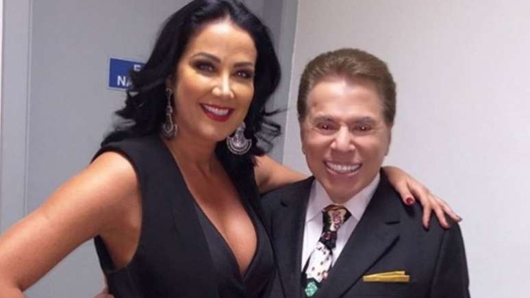 Helen Ganzarolli e Silvio Santos