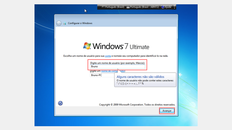 Como configurar o Windows 7 (Imagem: Captura de tela/Bruno De Blasi/Canaltech)