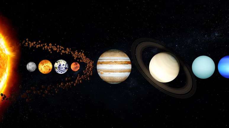 Ilustração de objetos do Sistema Solar fora de escala (Imagem: Reprodução/Daniel Roberts/Pixabay)