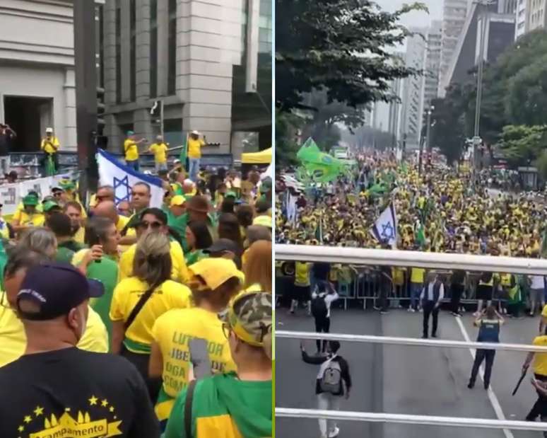 Bolsonaro supporters begin arriving for an event in Sao Paulo