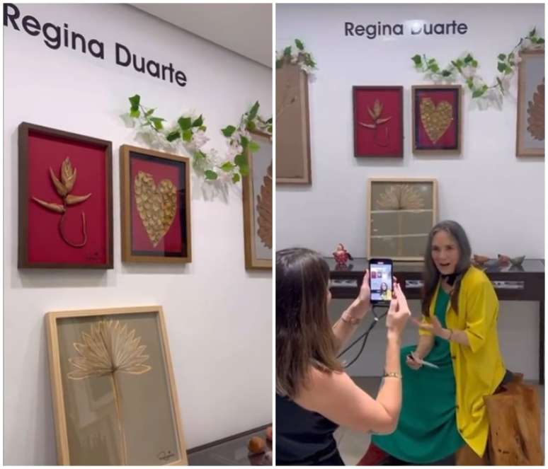Em mais uma etapa da carreira nas artes plásticas, Regina Duarte expõe obras em shopping de São Paulo