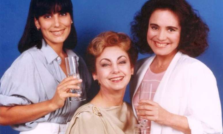 O trio que parou o Brasil em 1988-1989: Maria de Fátima (Gloria Pires), Odete Roitman (Beatriz Segall) e Raquel (Regina Duarte)
