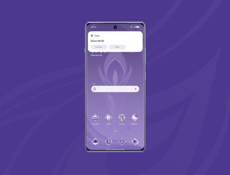 Interface customizada traz sons inspirados na personagem e animações originais (Imagem: Reprodução/OnePlus)