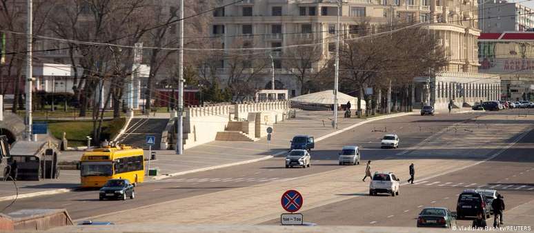 A cidade Tiraspol, na Transnístria: região separatista no nordeste da Moldávia faz fronteira com o sul da Ucrânia