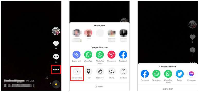 Veja como salvar um vídeo seu do TikTok no celular (Imagem: Captura de tela/Matheus Bigogno/Canaltech)
