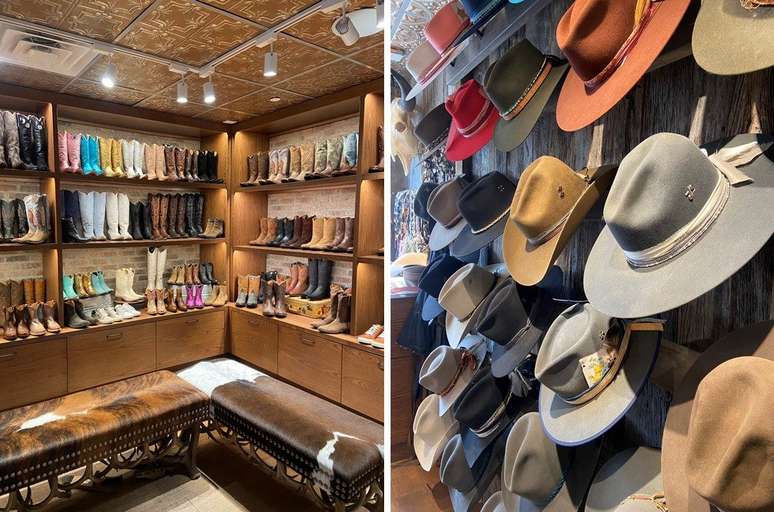 Botas, chap&eacute;us, cintos, fivelas e todos os outros apetrechos que comp&otilde;em um caub&oacute;i est&atilde;o na Kemo Sabe