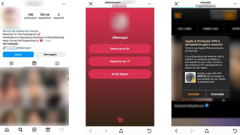 Perfis também aproveitam o conteúdo para espalhar links fraudulentos no Instagram (Imagem: Captura de tela/Canaltech)