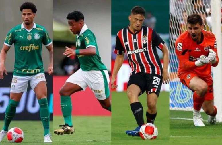 Fotos: Cesar Greco/Palmeiras e Rubens Chiri/SaoPaulo - Legenda: Jogadores de São Paulo e Palmeiras podem desfalcar equipes no mata-mata do Paulista