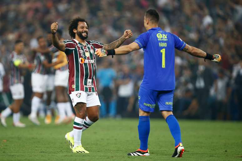 Marcelo e Fábio comemoram título do Fluminense (Photo by Wagner Meier/Getty Images)